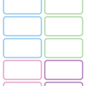 Lucky Label L-12 – Pastel Multicolor Name Labels (36 Labels, 3 Sheets)