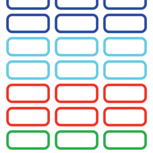 Lucky Label L-13 – Bright Multicolor Name Labels (90 Labels, 3 Sheets)