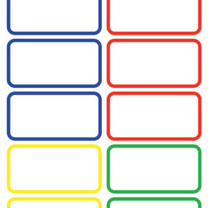 Lucky Label L-14 – Bright Multicolor Large Name Labels (36 Labels, 3 Sheets)