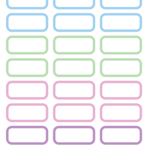 Lucky Label L-16 – Pastel Multicolor Name Labels (90 Labels, 3 Sheets)