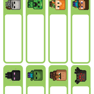 Lucky Label L-23 – Minecraft Characters Name Labels (24 Labels, 3 Sheets)