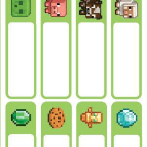 Lucky Label L-24 – Minecraft Animals & Items Name Labels (24 Labels, 3 Sheets)
