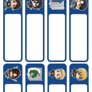 Lucky Label L-25 – Attack on Titan Name Labels (24 Labels, 3 Sheets)