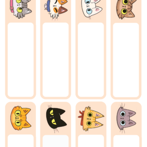 Lucky Label L-28 – Cute Cats Name Labels (24 Labels, 3 Sheets)