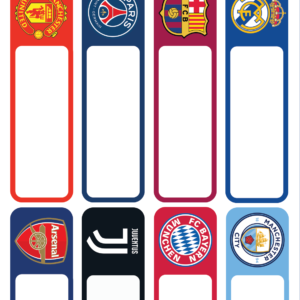 Lucky Label L-33 – Football Clubs Name Labels (24 Labels, 3 Sheets)